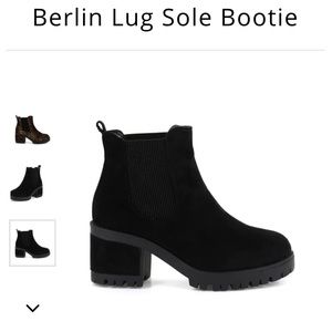Berlin Lug Sole Booties in Black